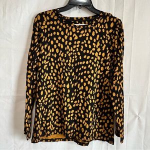 Chico’s Womens Touch Of Cool Simple Spot Long Sleeve Basic Knit Layering Tee Top